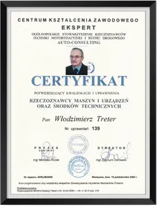 Zertifikat Sachverständiger für Maschinen, Anlagen und technische Mittel, CKZ EKSPERT, 2008