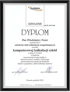 Diplom Audatex – computergestützte Schadenkalkulation, 2010